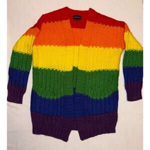 Current Mood Chunky Rainbow Cardigan Women’s Small, Like New